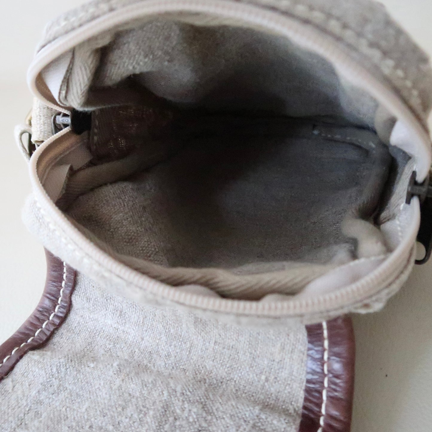 Old TERRAPAX Hemp &amp; Leather Shoulder Purse with Multiple Pockets